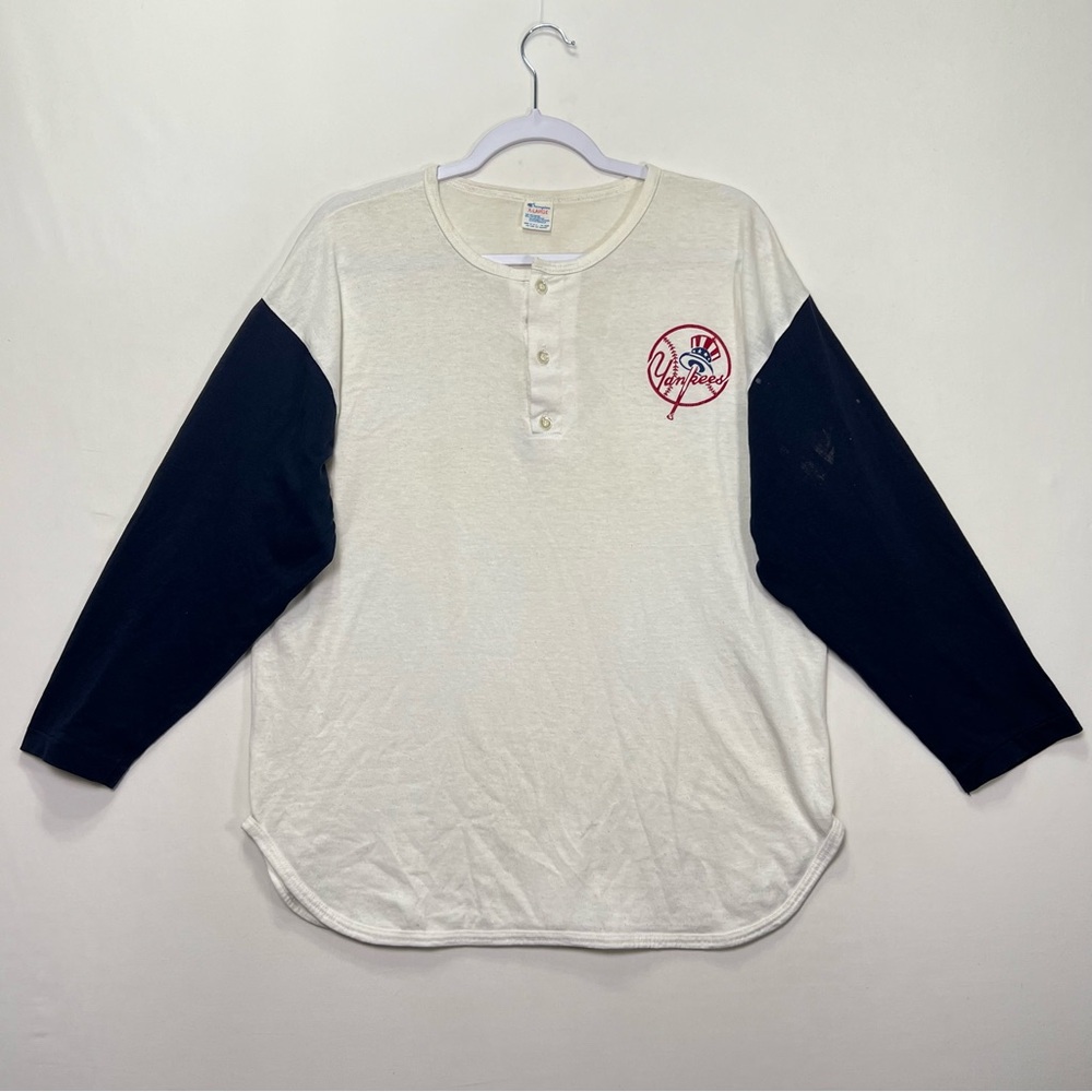 Vintage 80s Champion Sportswear Baseball New York Yankees Raglan Tee Men’s XL